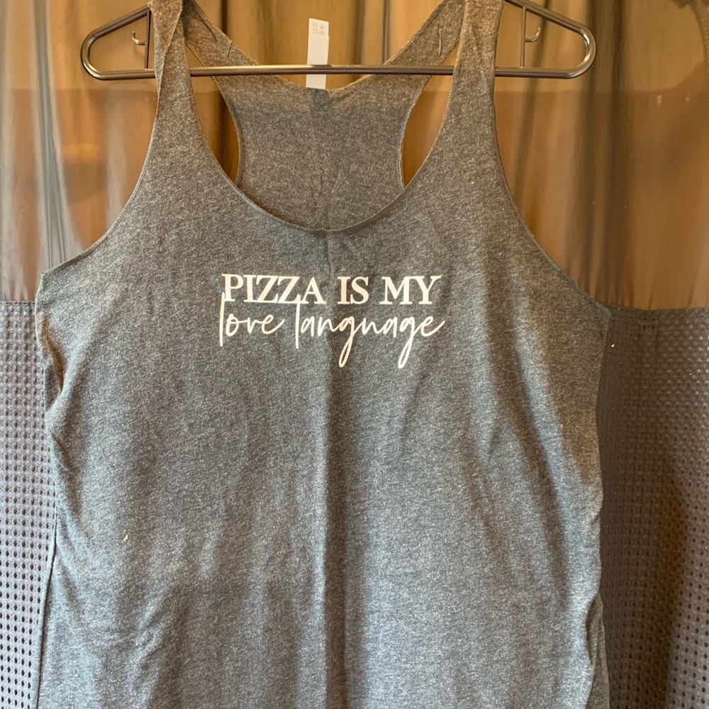 Pizza is my love language racerback tank top